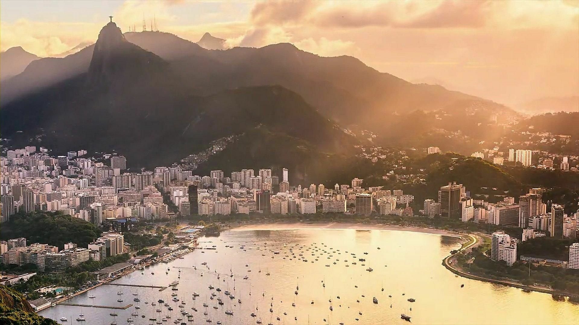 Rio de janeiro. Гавань Рио де Жанейро. Рио де Жанейро 4к. Рио де Жанейро 1920 1080 город. Обои на рабочий стол Бразилия.