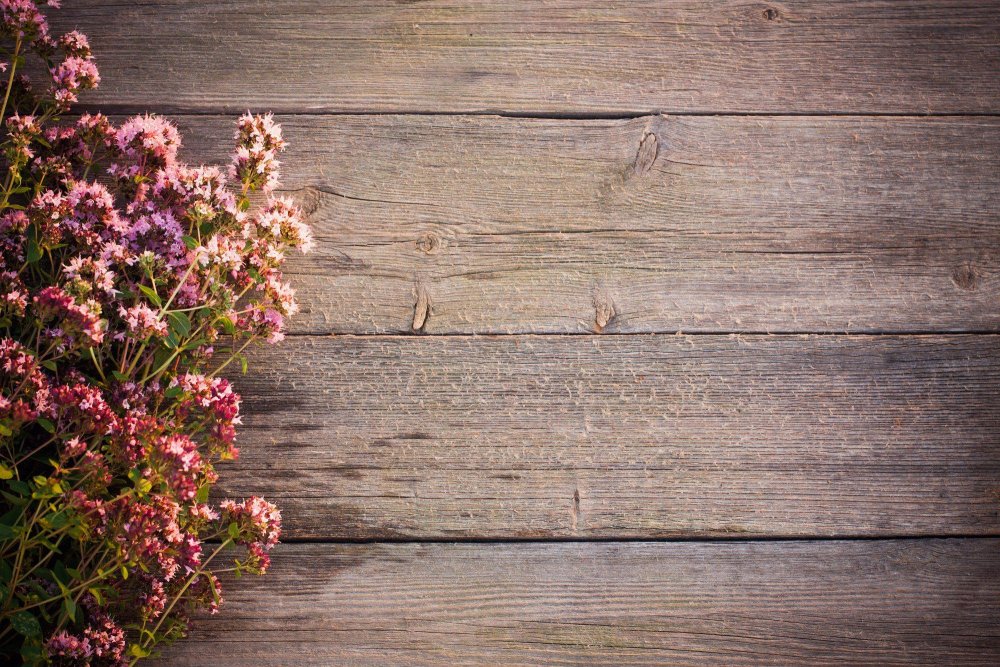 Фотофон деревянный с цветами