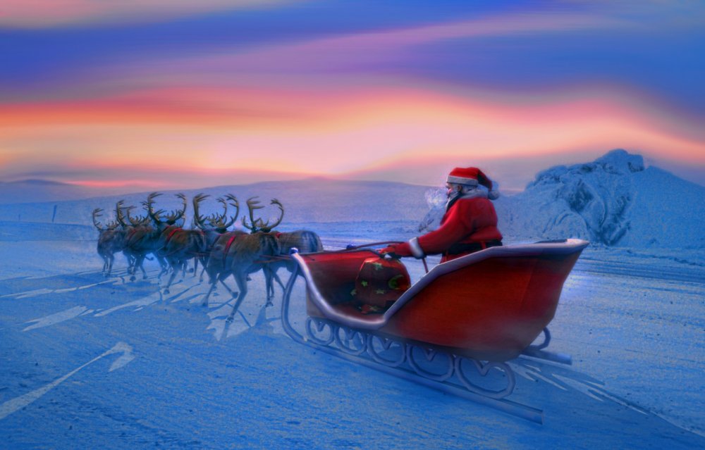 Дед Мороз на Северном полюсе