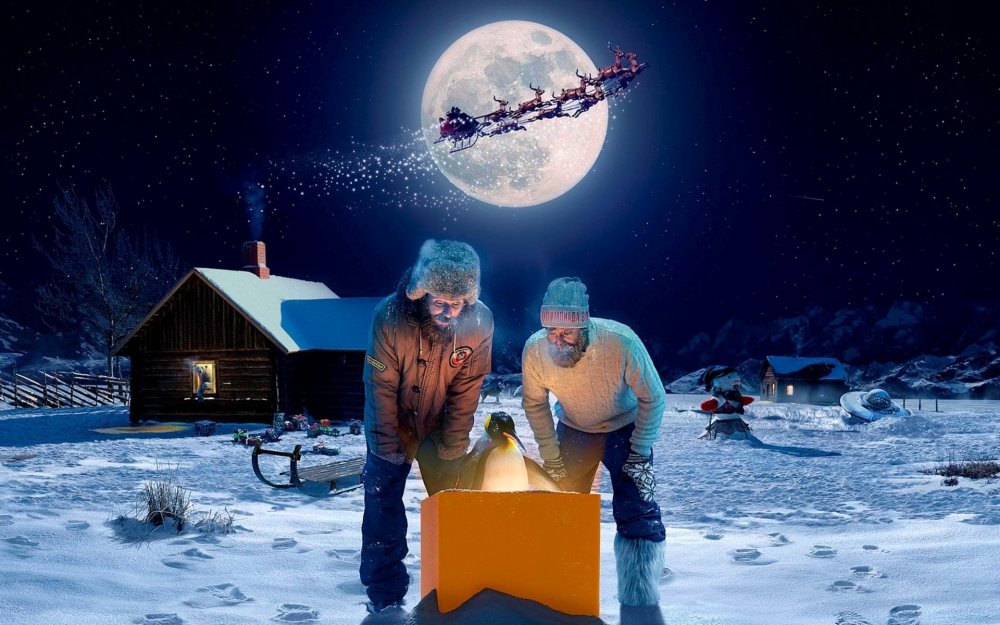 Санта Клаус на Северном полюсе