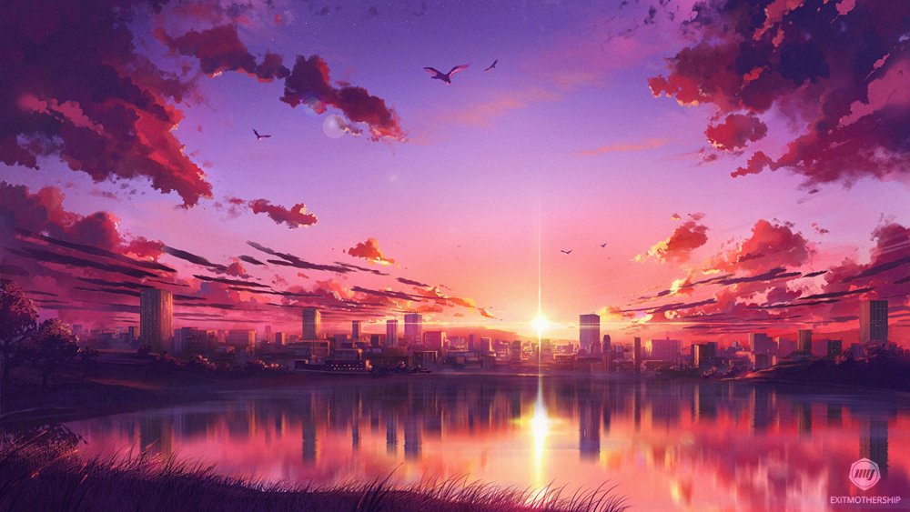 Красивые пейзажи из аниме