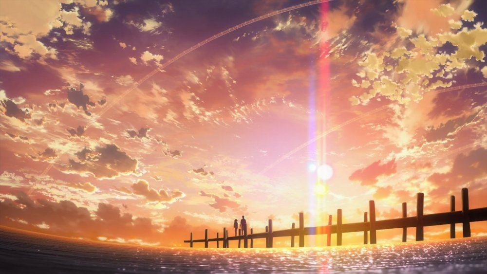 Красивый закат аниме