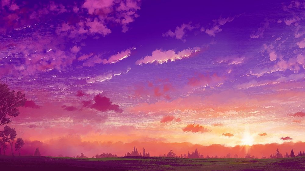 Розовое небо аниме