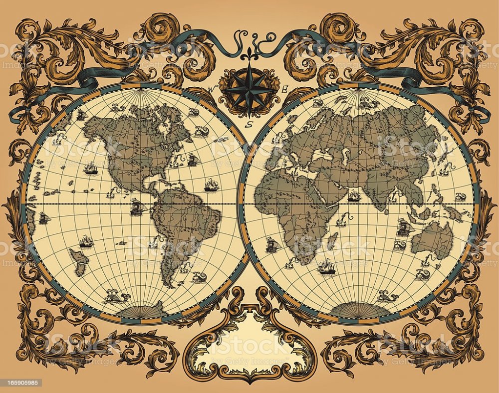 Карта мира стилизованная