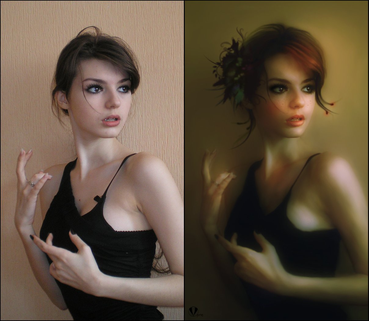 Арт портрет до и после