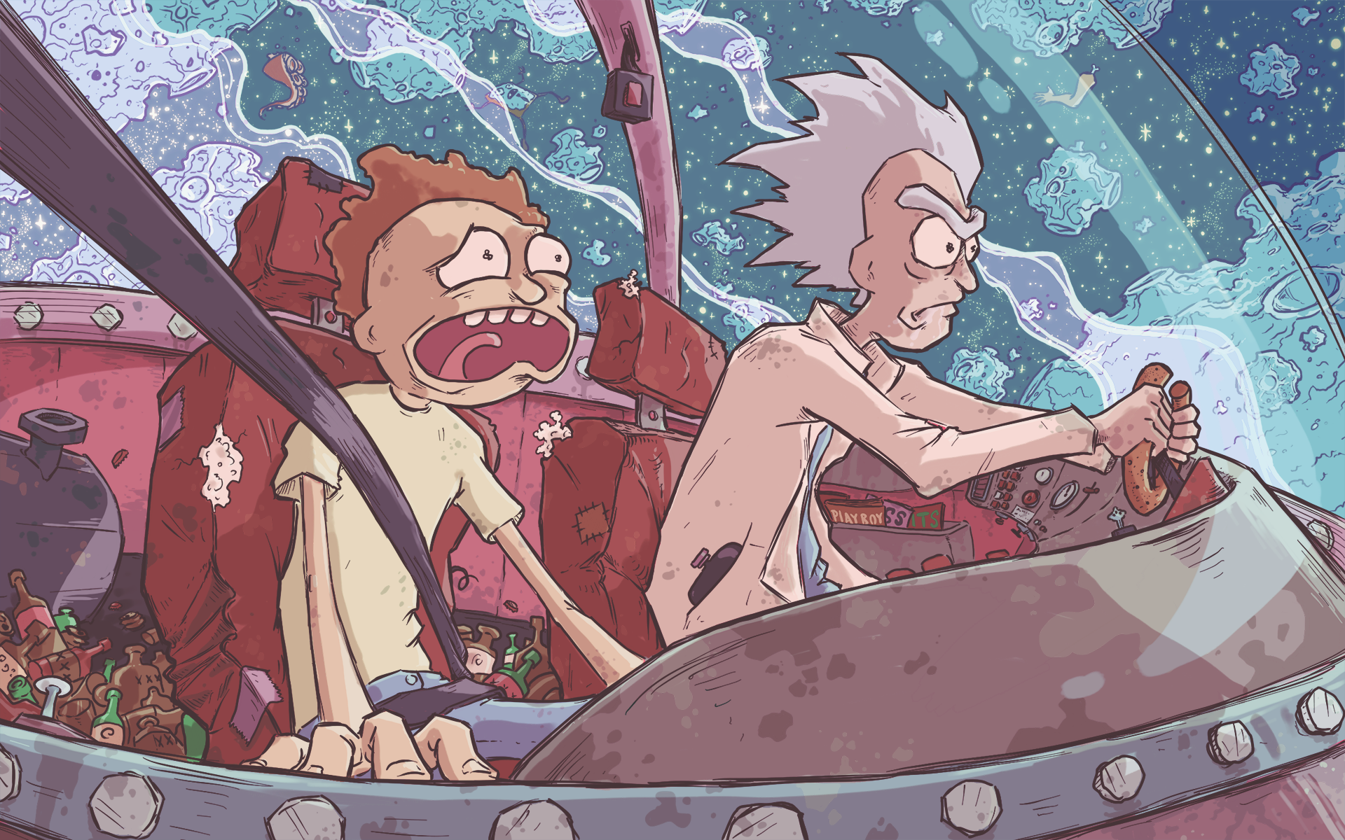 Rick and morty comix. Рик Санчес. Рик и Морти Санта.