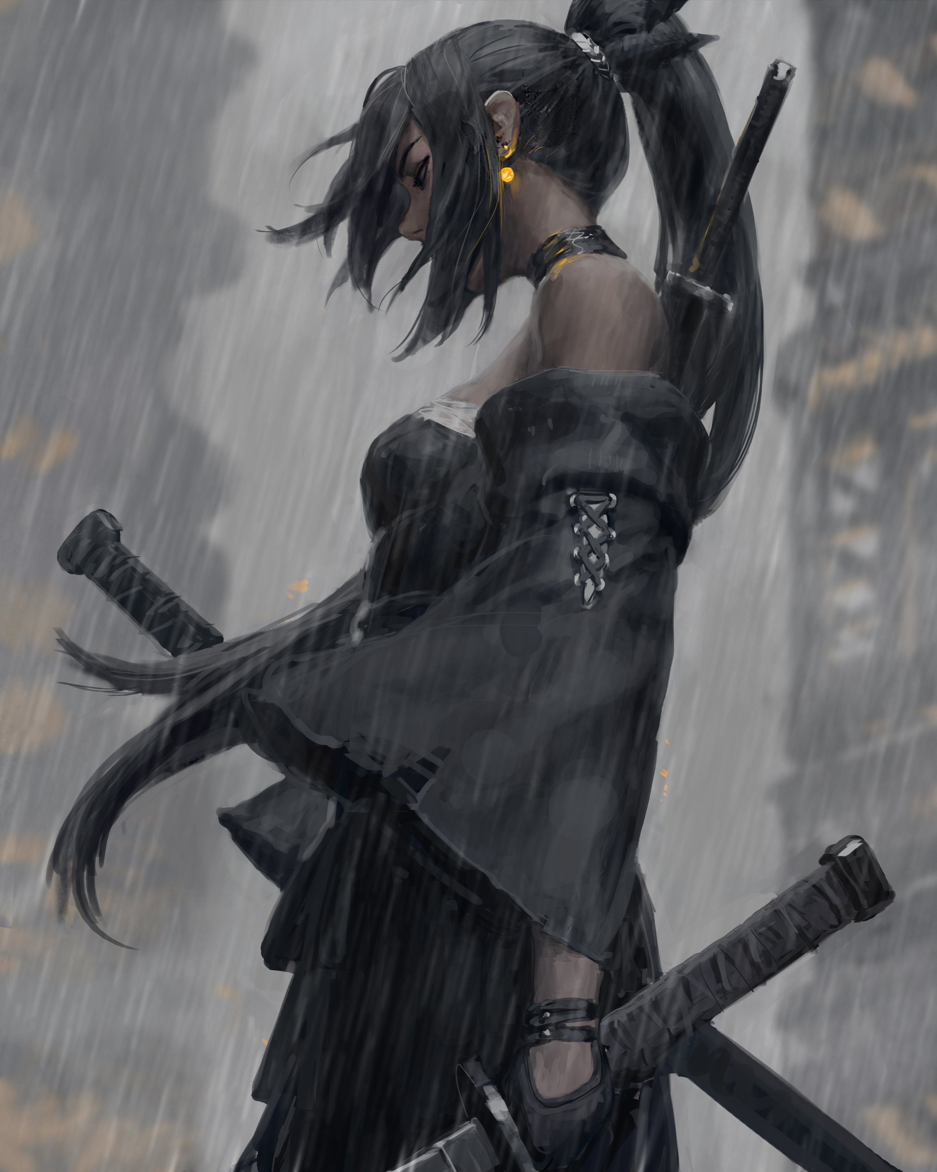 Guweiz Art девушка Ронин