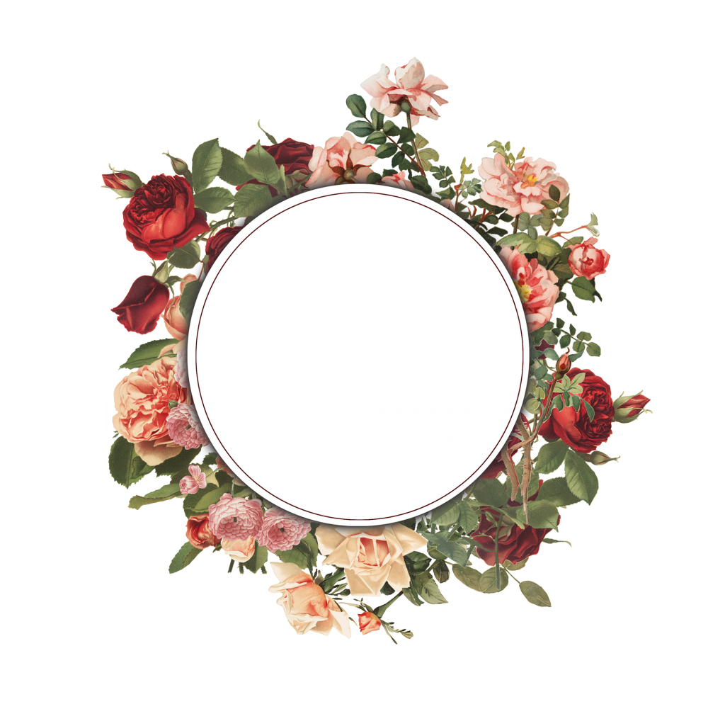 Рамка круглая цветы
