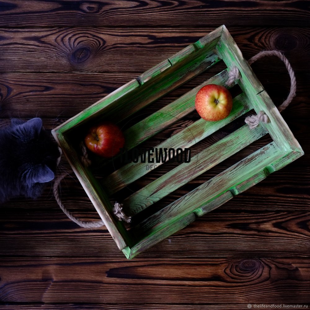 Декор ящика из под фруктов