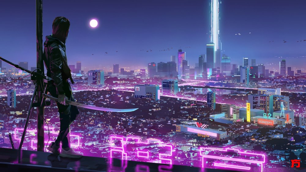 Cyberpunk 2077 Samurai неон