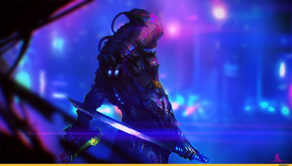 Cyberpunk 2077 Samurai неон