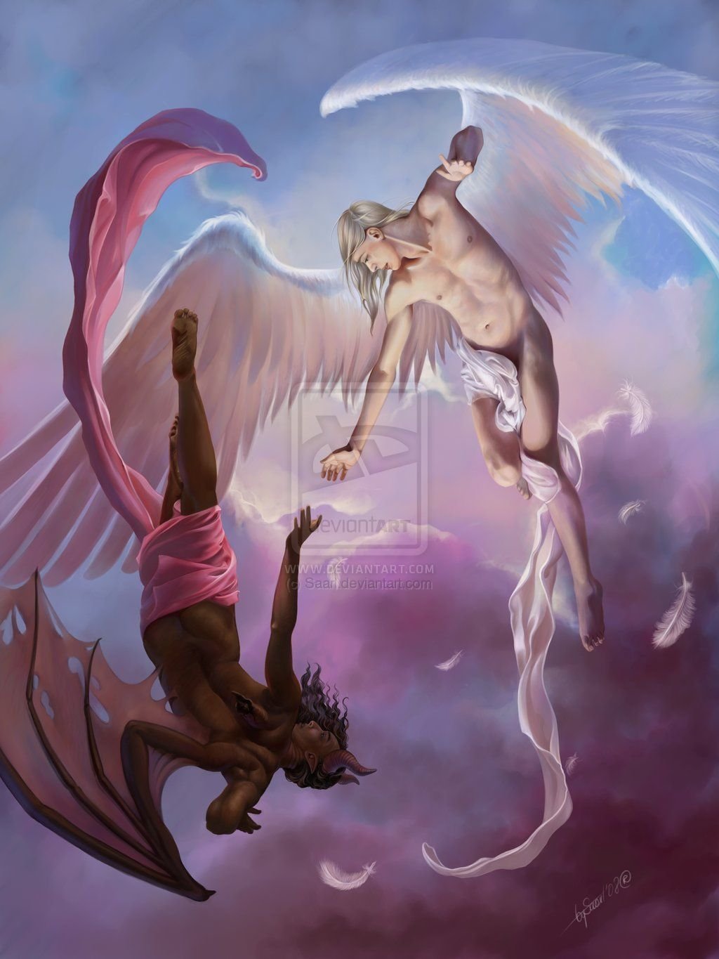 Ангел хранитель и демон искуситель на плечах
