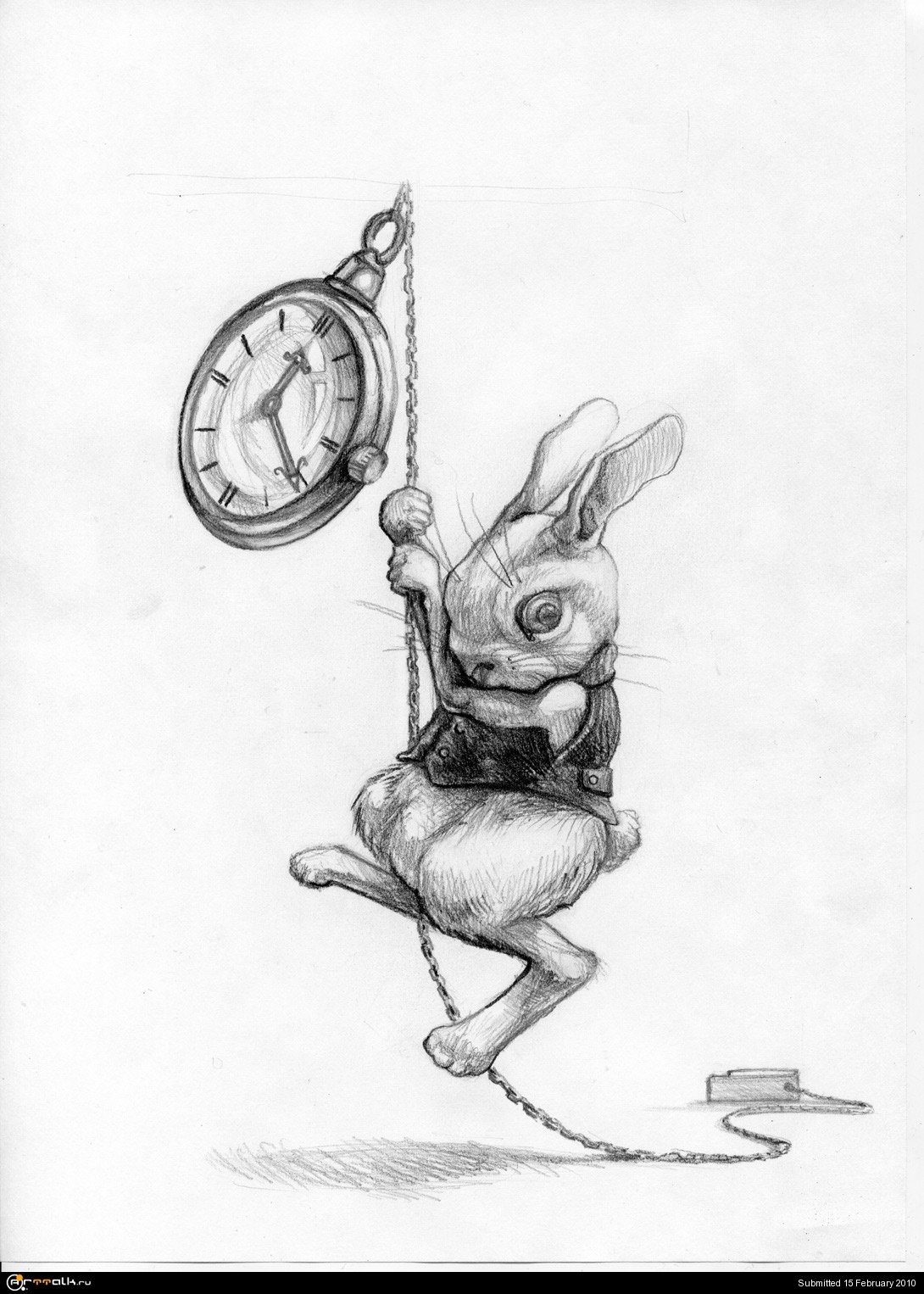 Кролик Алиса в стране чудес эскиз