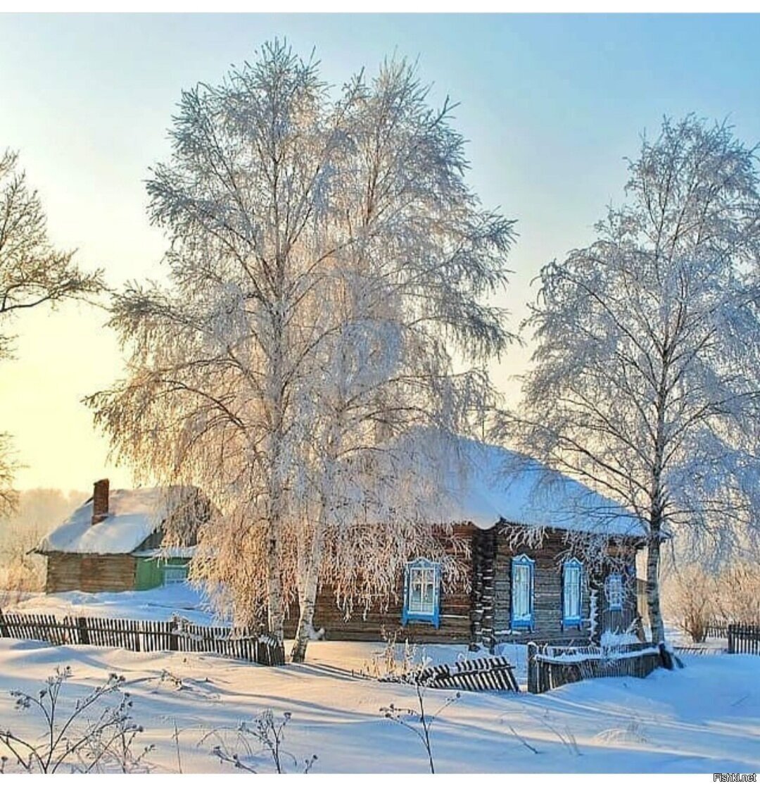 Зима в деревне картинки красивые