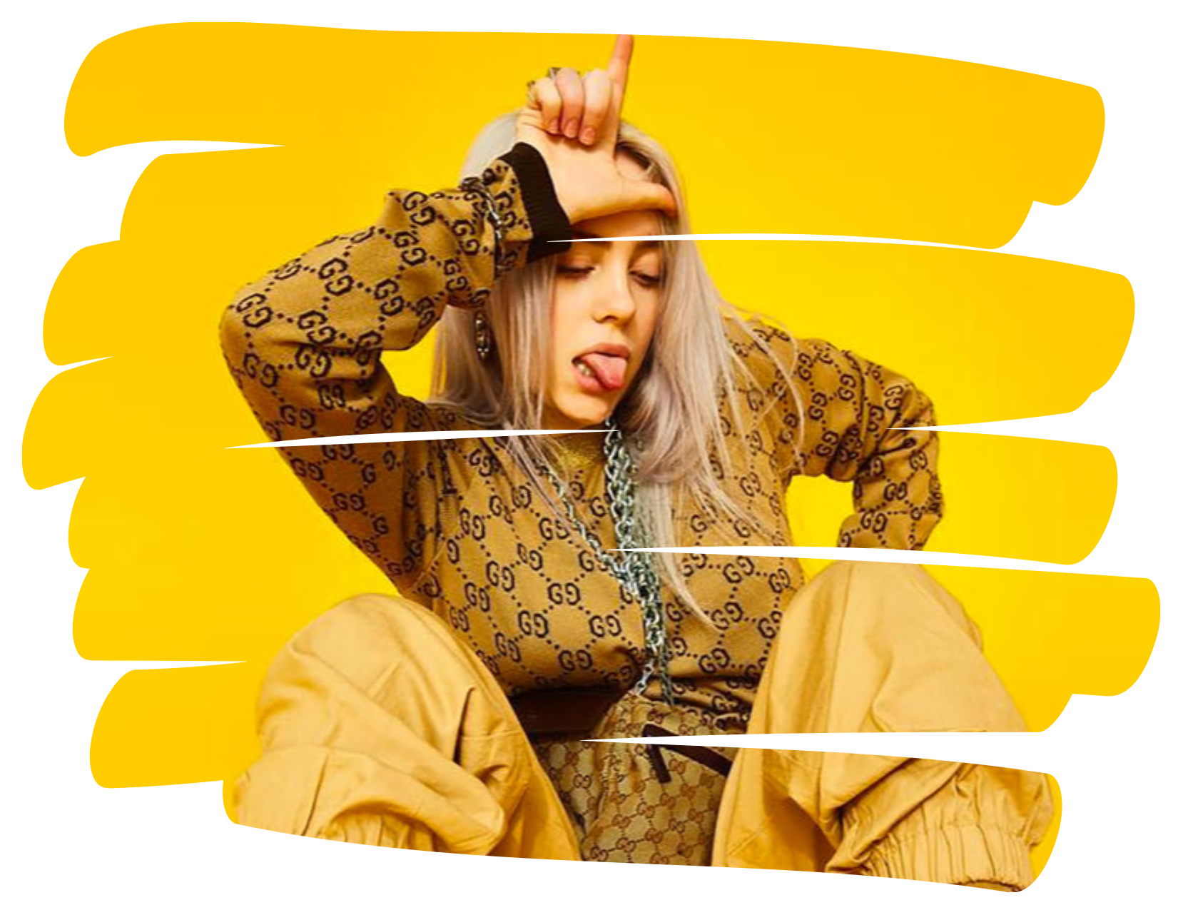 Караоке желтый. Билли Айлиш на желтом фоне. Billie Eilish фон. Девушка в желтых очках. Девушка в желтом.