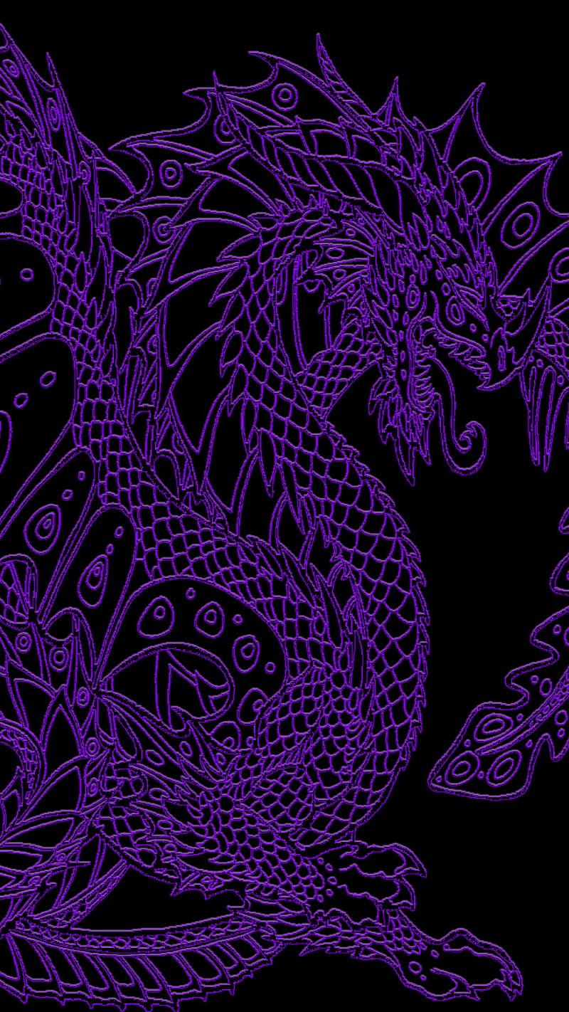 Сине фиолетовый дракон
