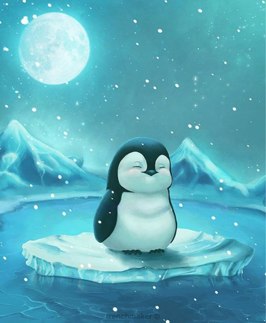 Пингвиненок Лоло на льдине