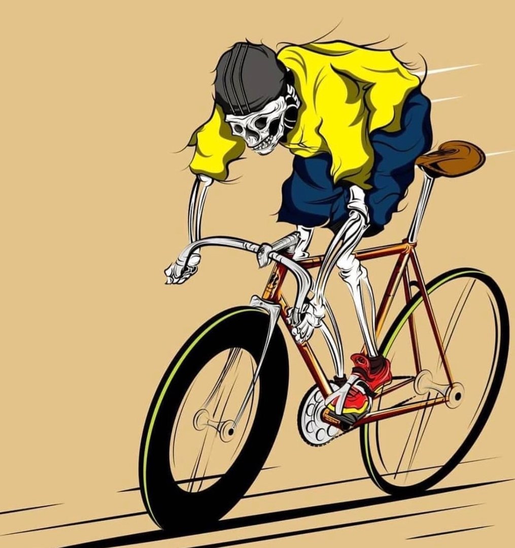 Велосипедист карикатура