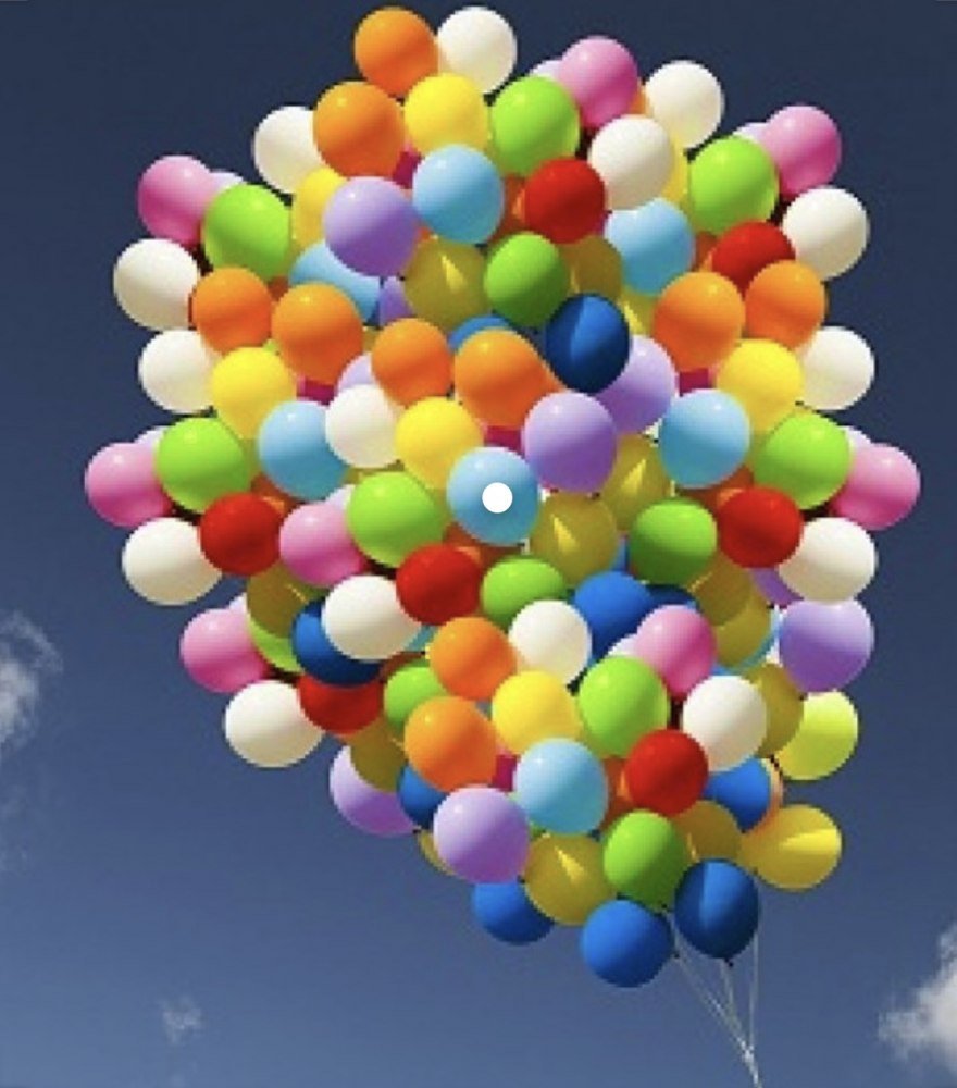 Много воздушных шаров с днем рождения