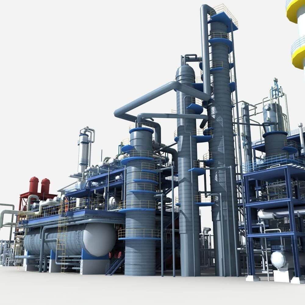 Нефтеперерабатывающий завод 3d