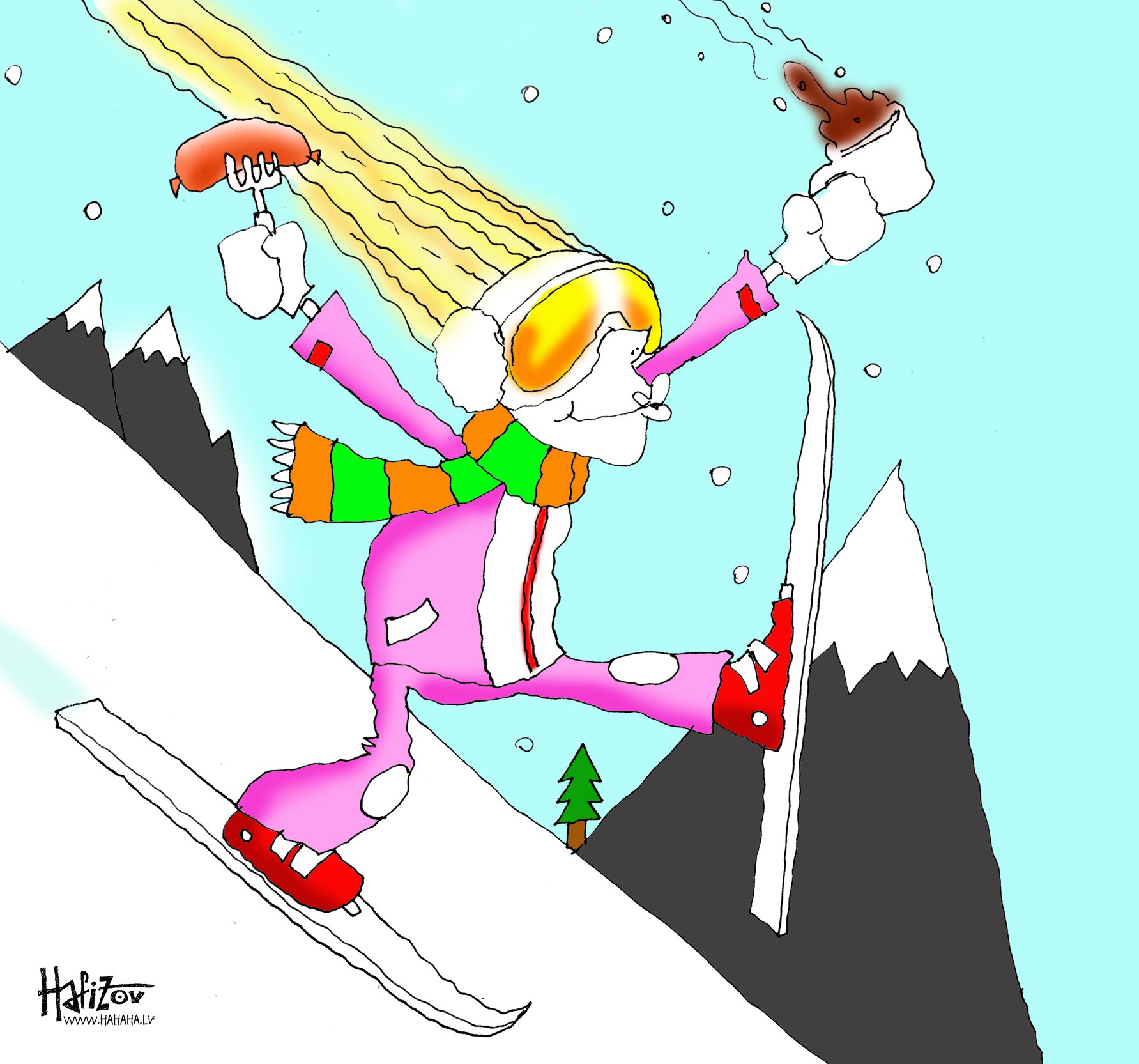 Прикольные Картинки Про Лыжи