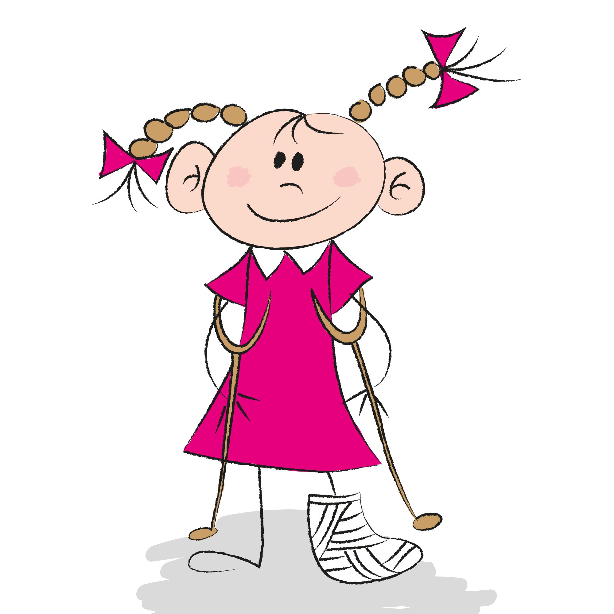 Карикатура девочка с косичками