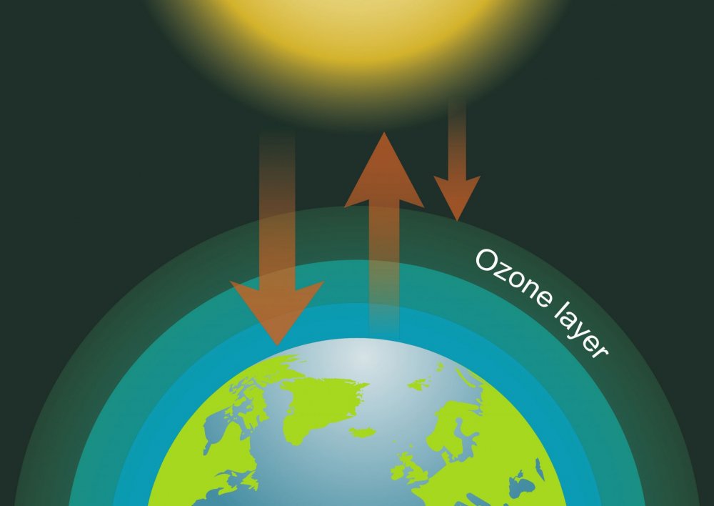 Истощение озонового слоя на прозрачном фоне