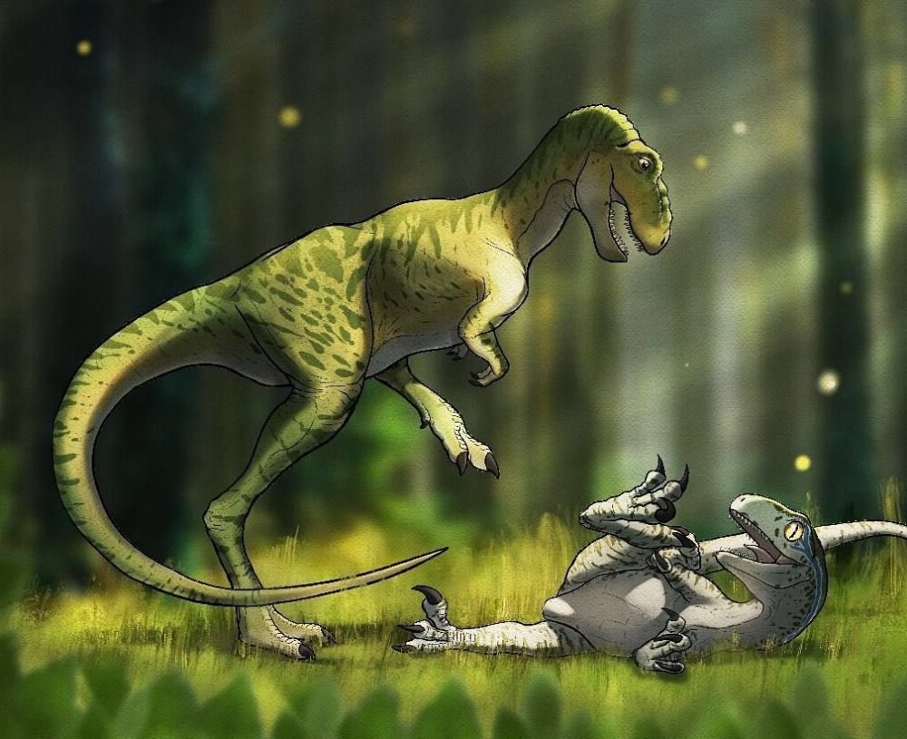 Динозавры Ютараптор спаривание