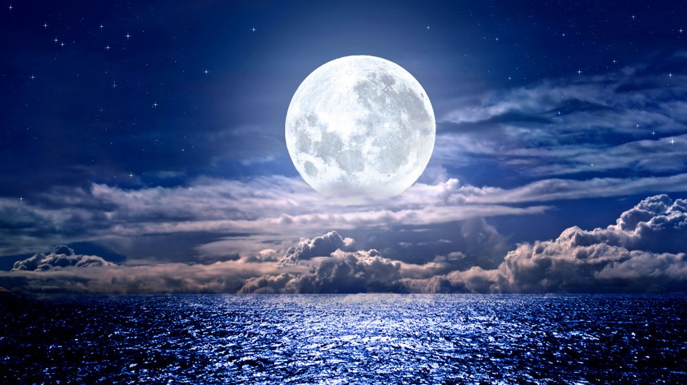 Ночной пейзаж с луной