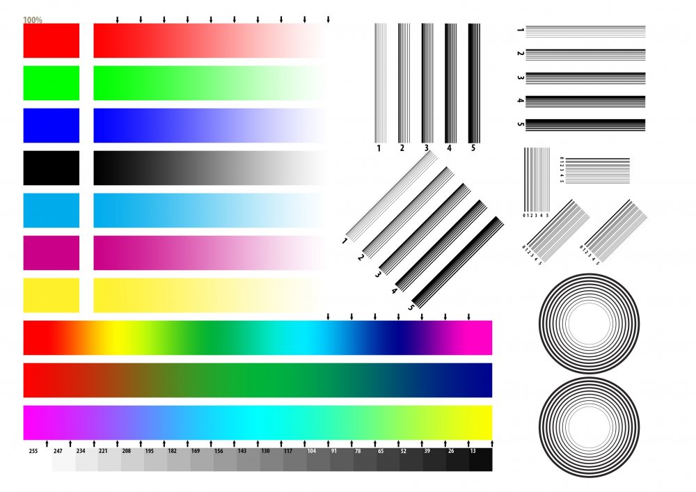 Тест для струйного принтера Epson 6 цветов