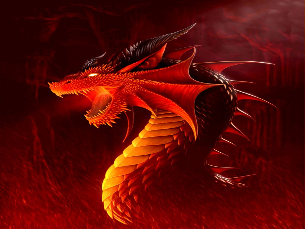 Красный дракон фото