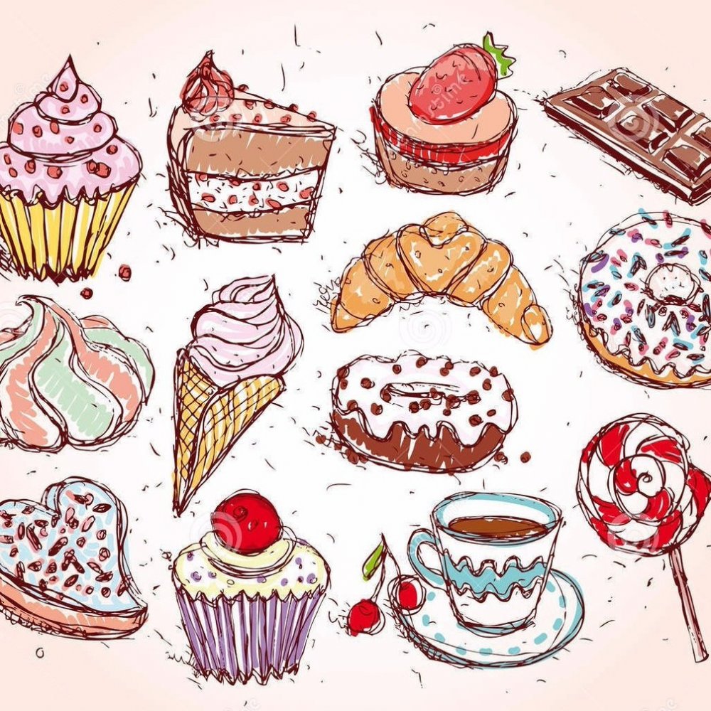 Рисунки для срисовки сладости