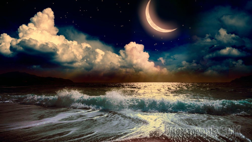 Красивое ночное море