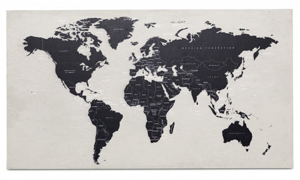 Карта мира чб