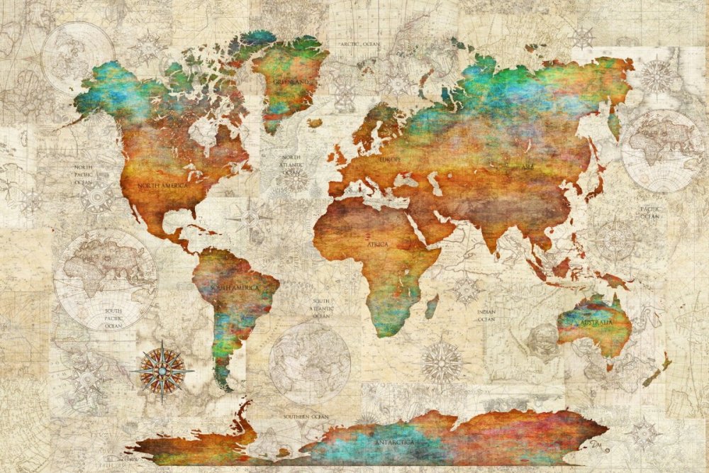 Карта мира стилизованная