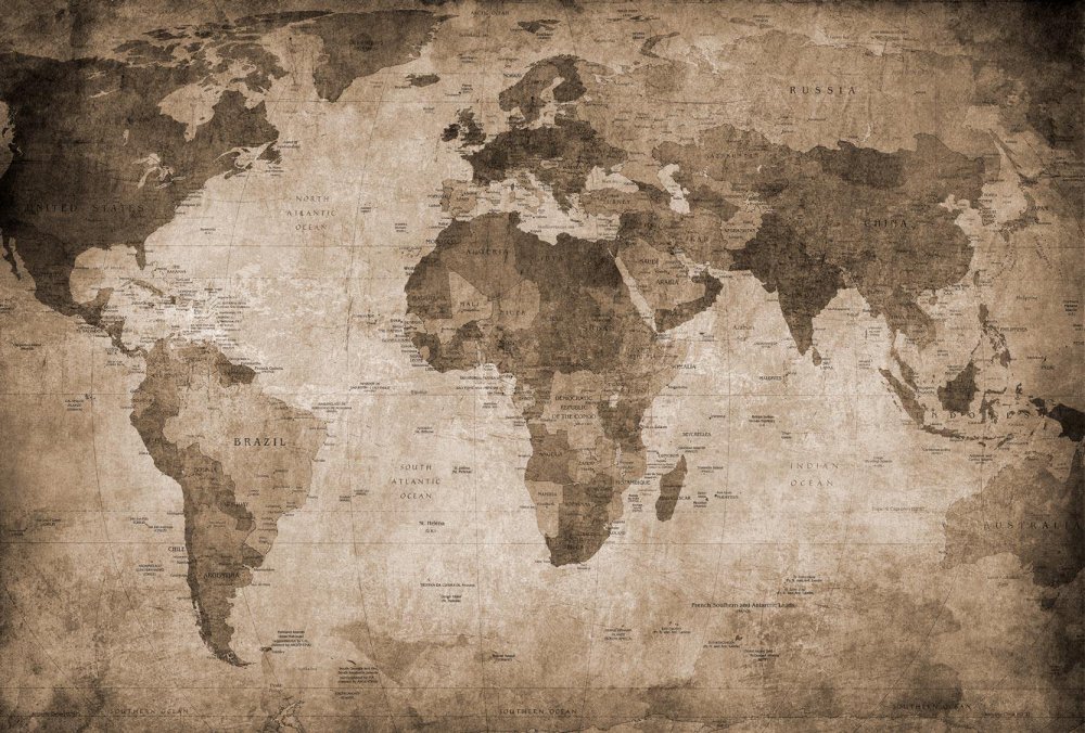 Винтажные карты мира