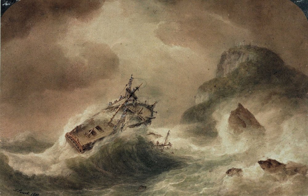 Корабль тонет в шторм