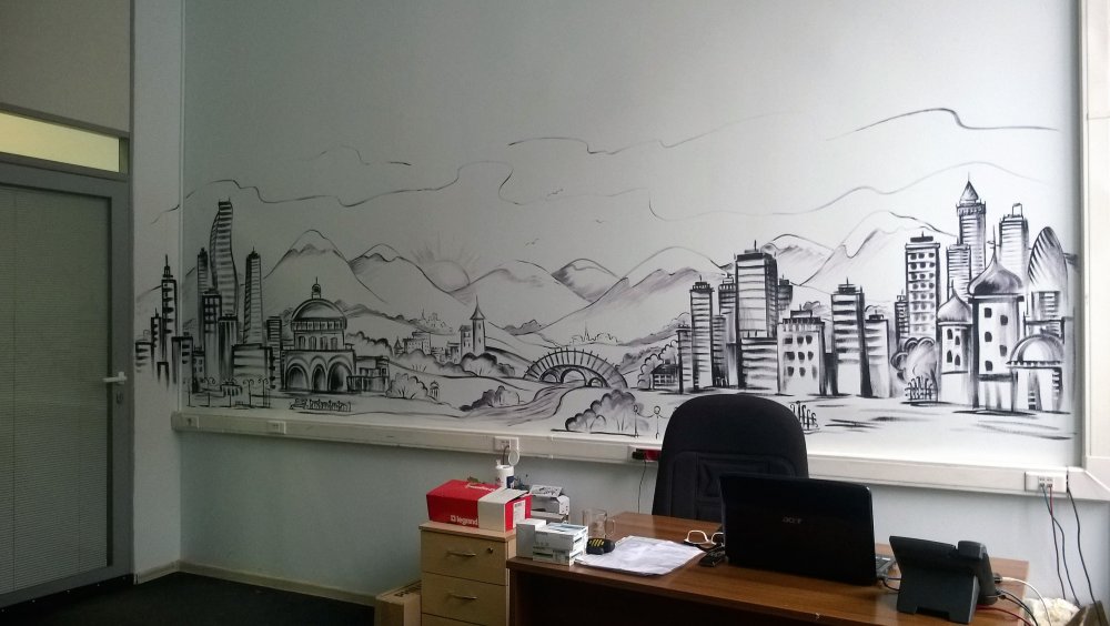 Разрисованные стены в офисе