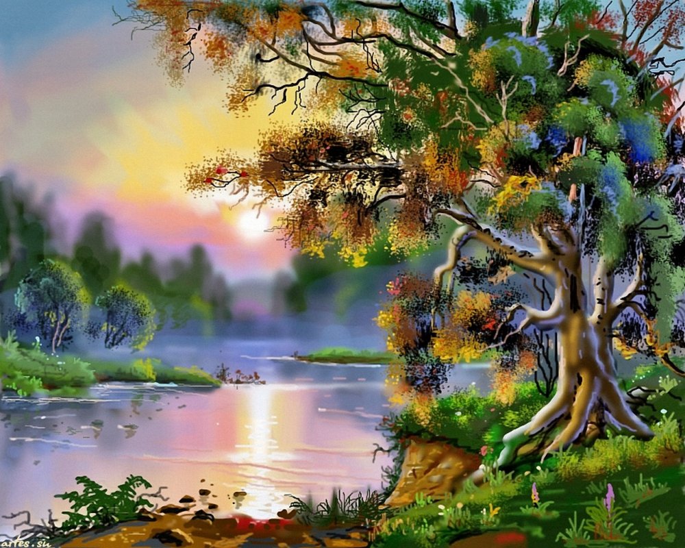 Картина Боба Росса горы море