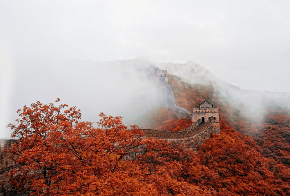 Китай Великая китайская стена осень