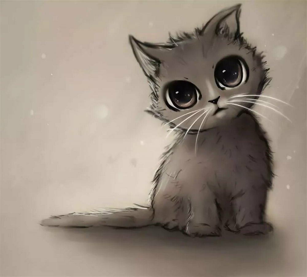 грустный котик картинки мультяшные