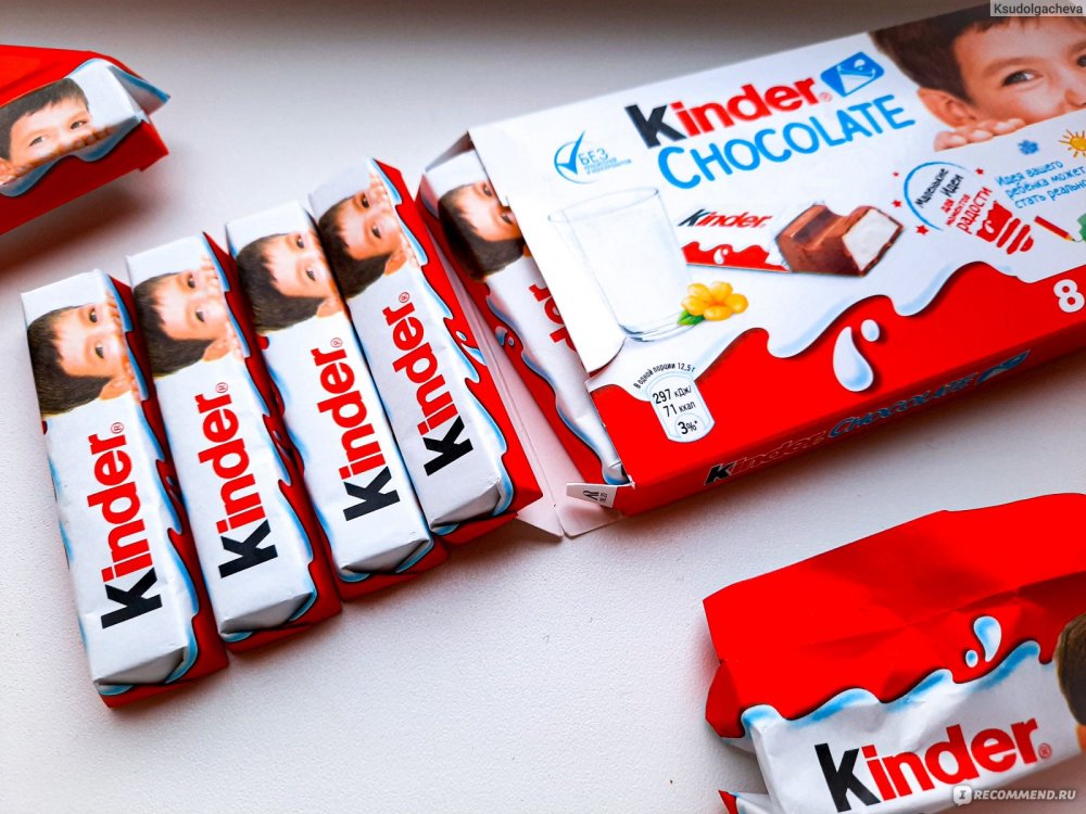 Шоколад молочный kinder Chocolate Maxi, 36 шт х 21 г