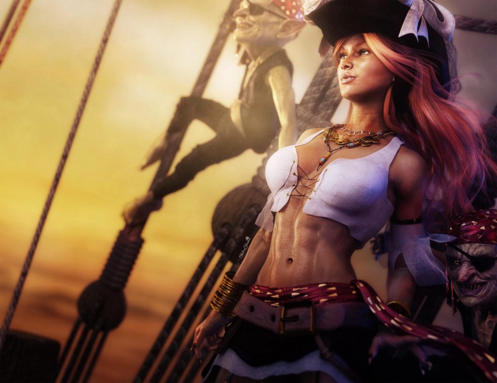 Красивая девушка пират