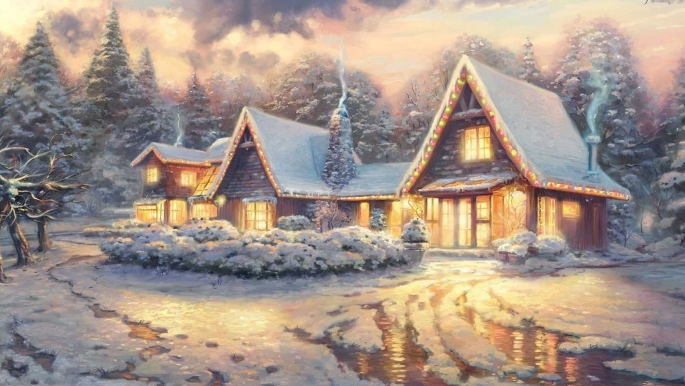 Сказочная зима домик дети