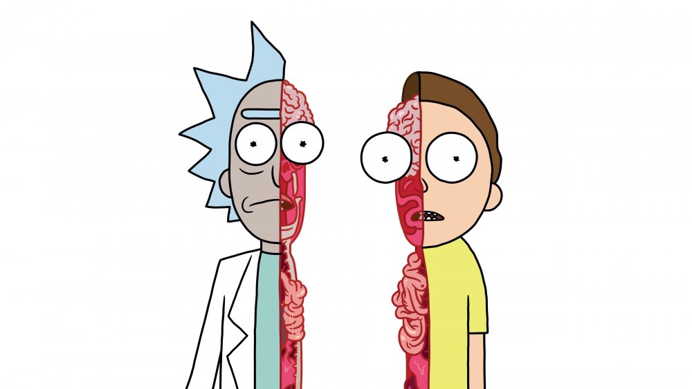 Rick and Morty на черном фоне