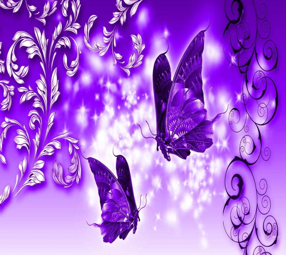 Бабочки сиреневые рисунок