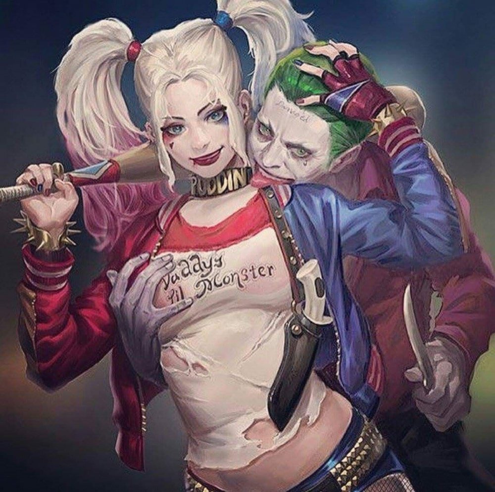 Joker and harley quinn art