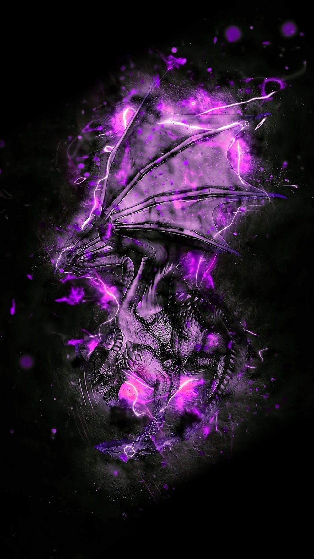 Черно фиолетовый дракон