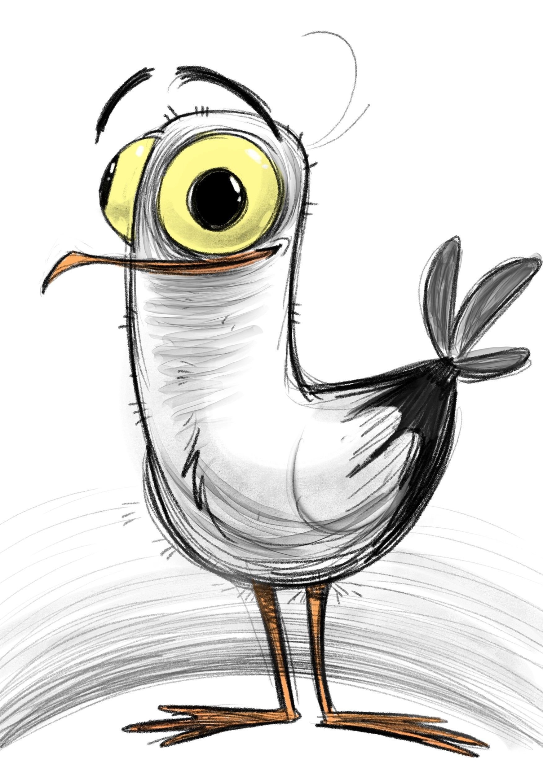 Смешная птица рисунок