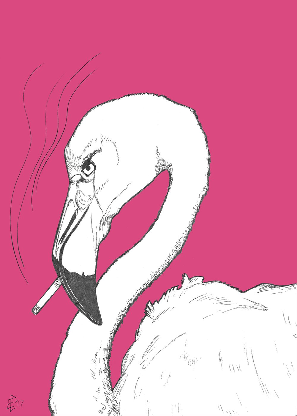 Смешной Фламинго арт